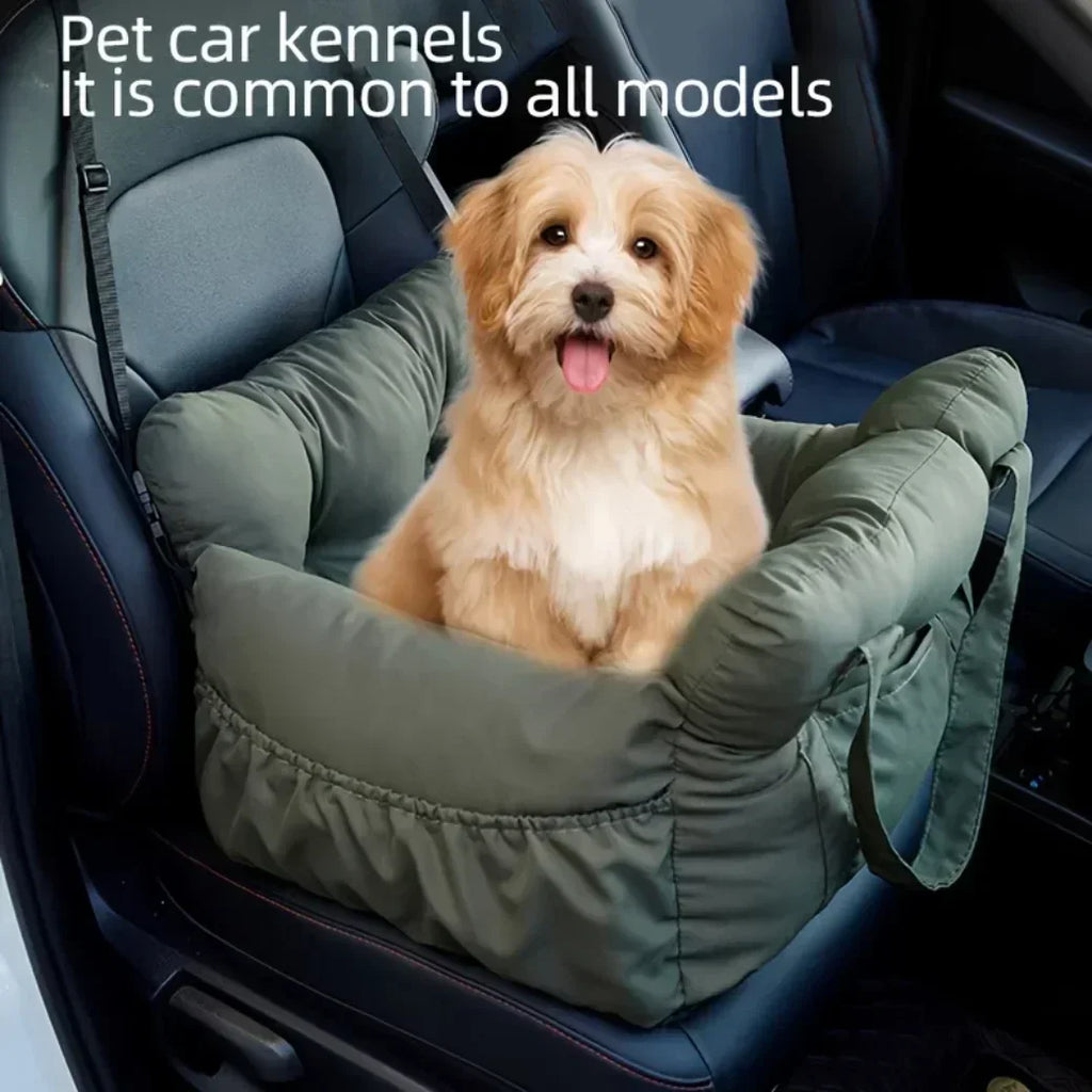 New Dog Car Seat with Safety Belt - Non-Slip Pet Car Bed for Small Dogs, Washable Travel Carrier with Secure Straps for Safe Car