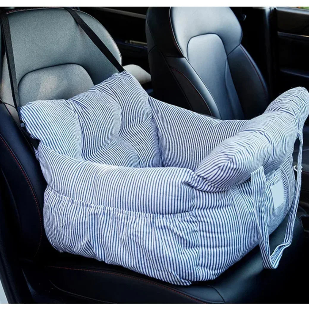 New Dog Car Seat with Safety Belt - Non-Slip Pet Car Bed for Small Dogs, Washable Travel Carrier with Secure Straps for Safe Car