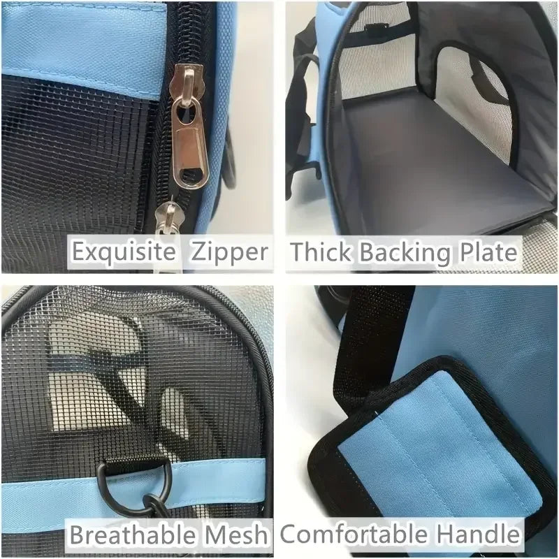 Cat Bags Portable Dog Carrier Bag Mesh Breathable Foldable Cats Carrier Bag Travel Breathable Transport Handbag