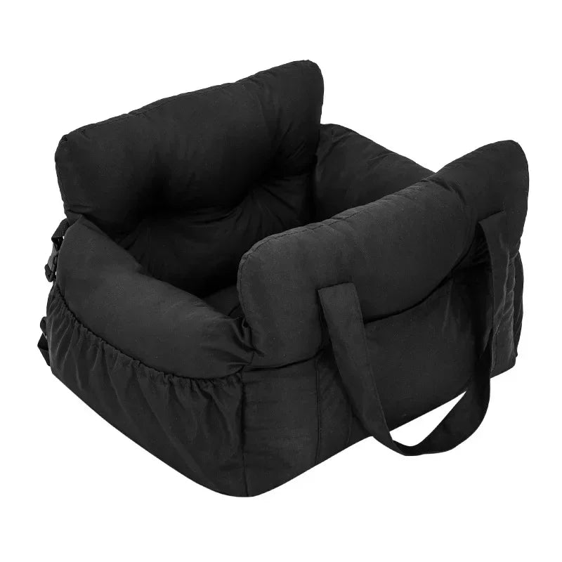 New Dog Car Seat with Safety Belt - Non-Slip Pet Car Bed for Small Dogs, Washable Travel Carrier with Secure Straps for Safe Car