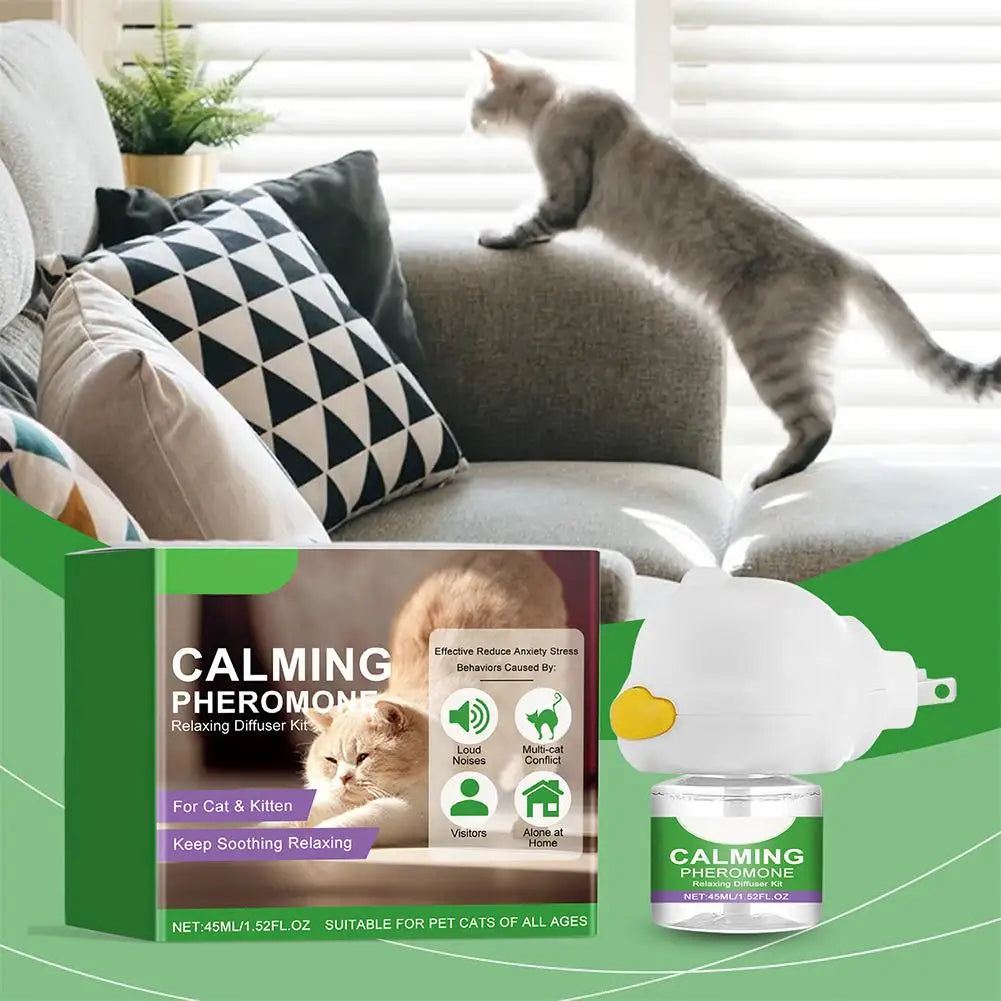 Cat Calming Diffuser Kit Refill Calming Mood Relaxing Anti Anxiety Stress Soothing Comforting Pets Pheromone