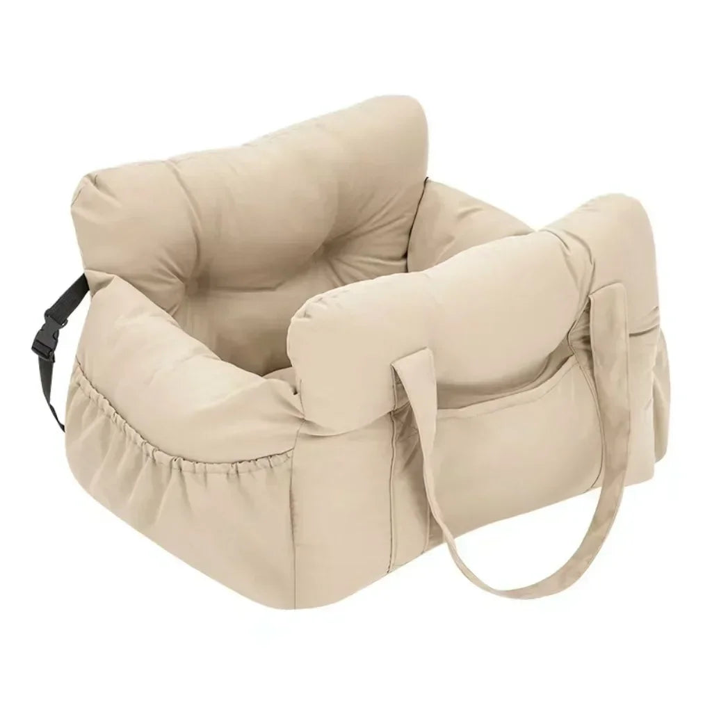 New Dog Car Seat with Safety Belt - Non-Slip Pet Car Bed for Small Dogs, Washable Travel Carrier with Secure Straps for Safe Car