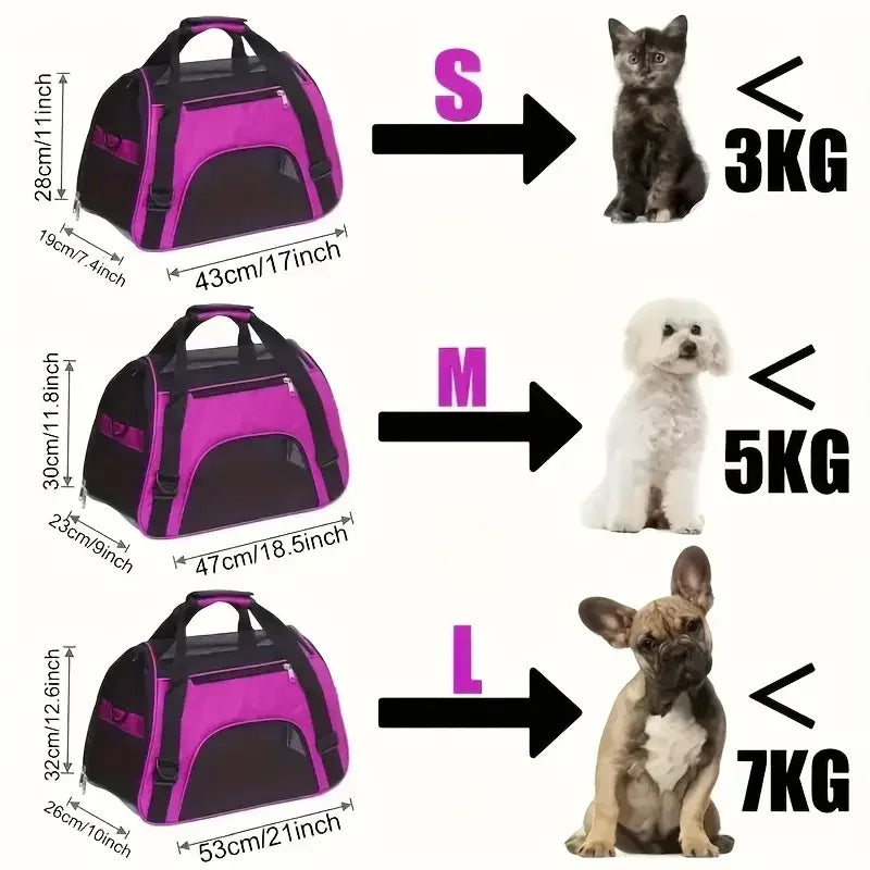 Cat Bags Portable Dog Carrier Bag Mesh Breathable Foldable Cats Carrier Bag Travel Breathable Transport Handbag