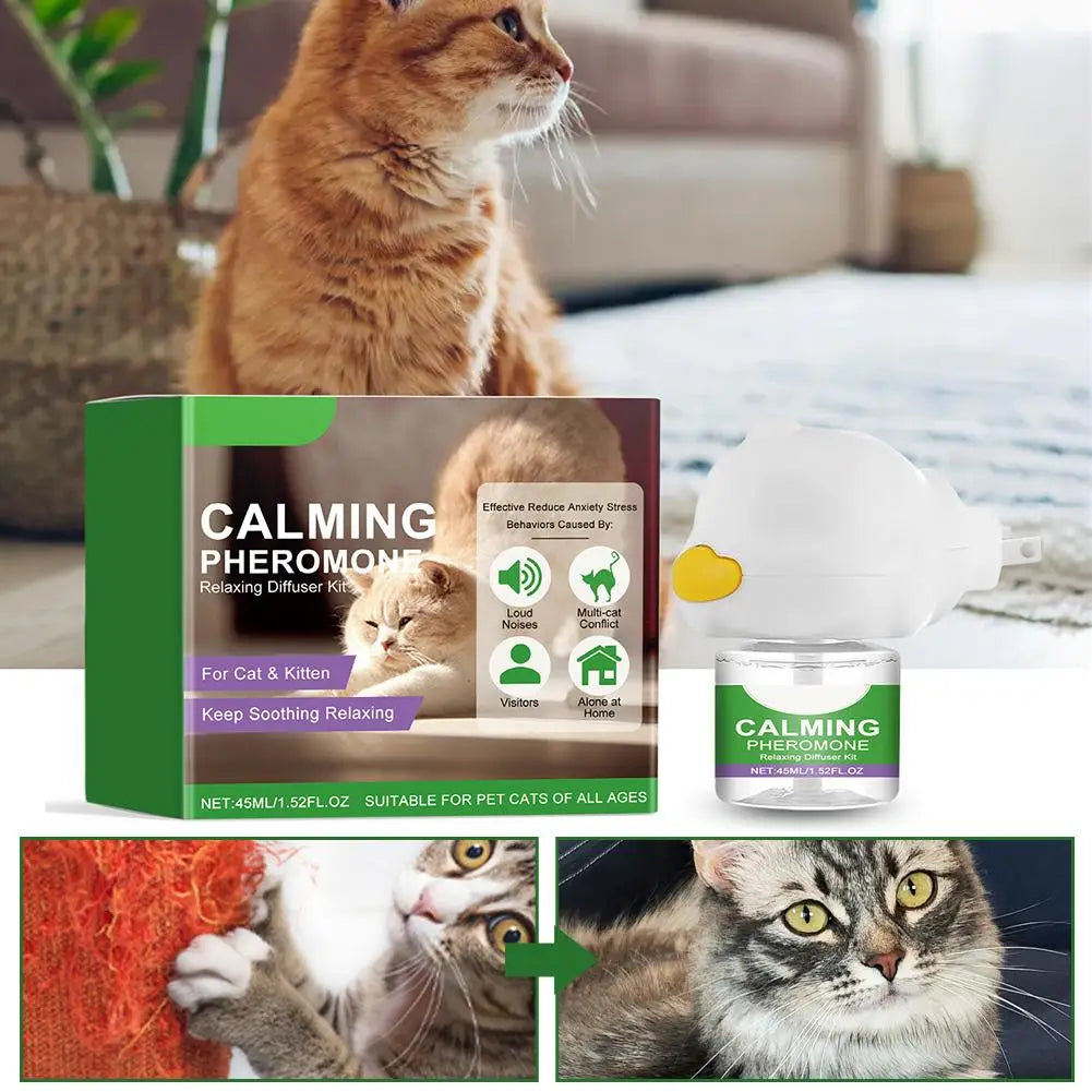 Cat Calming Diffuser Kit Refill Calming Mood Relaxing Anti Anxiety Stress Soothing Comforting Pets Pheromone
