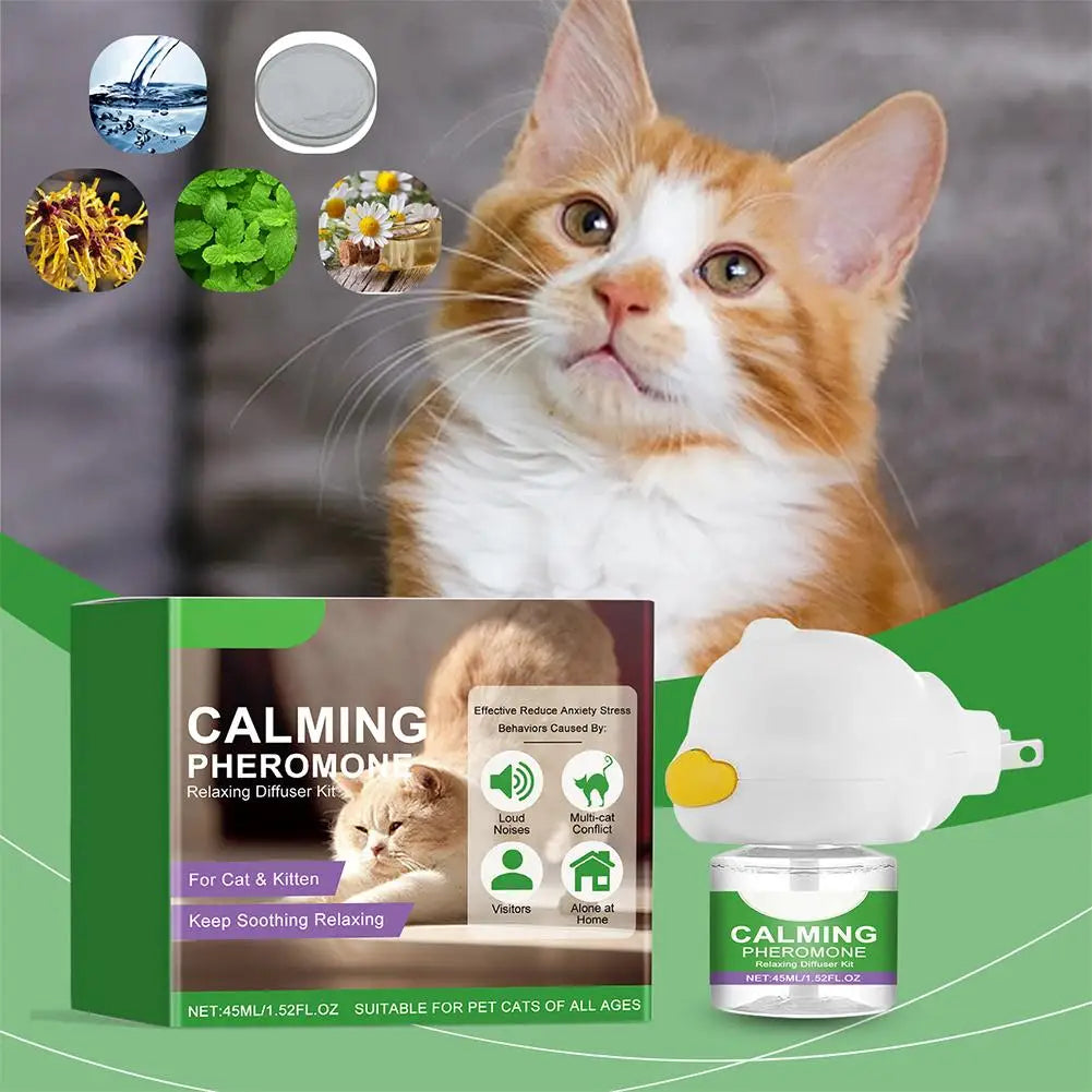 Cat Calming Diffuser Kit Refill Calming Mood Relaxing Anti Anxiety Stress Soothing Comforting Pets Pheromone